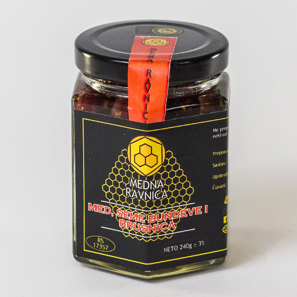 Мед, семе бундеве и брусница